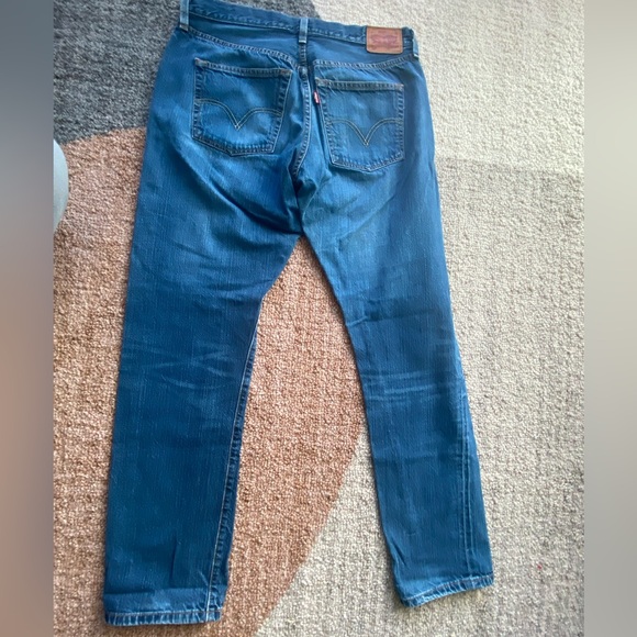 Levi's Selvedge 501 Jeans Button Fly Denim Straight Leg Blue Womens Sz 30 - Picture 9 of 9